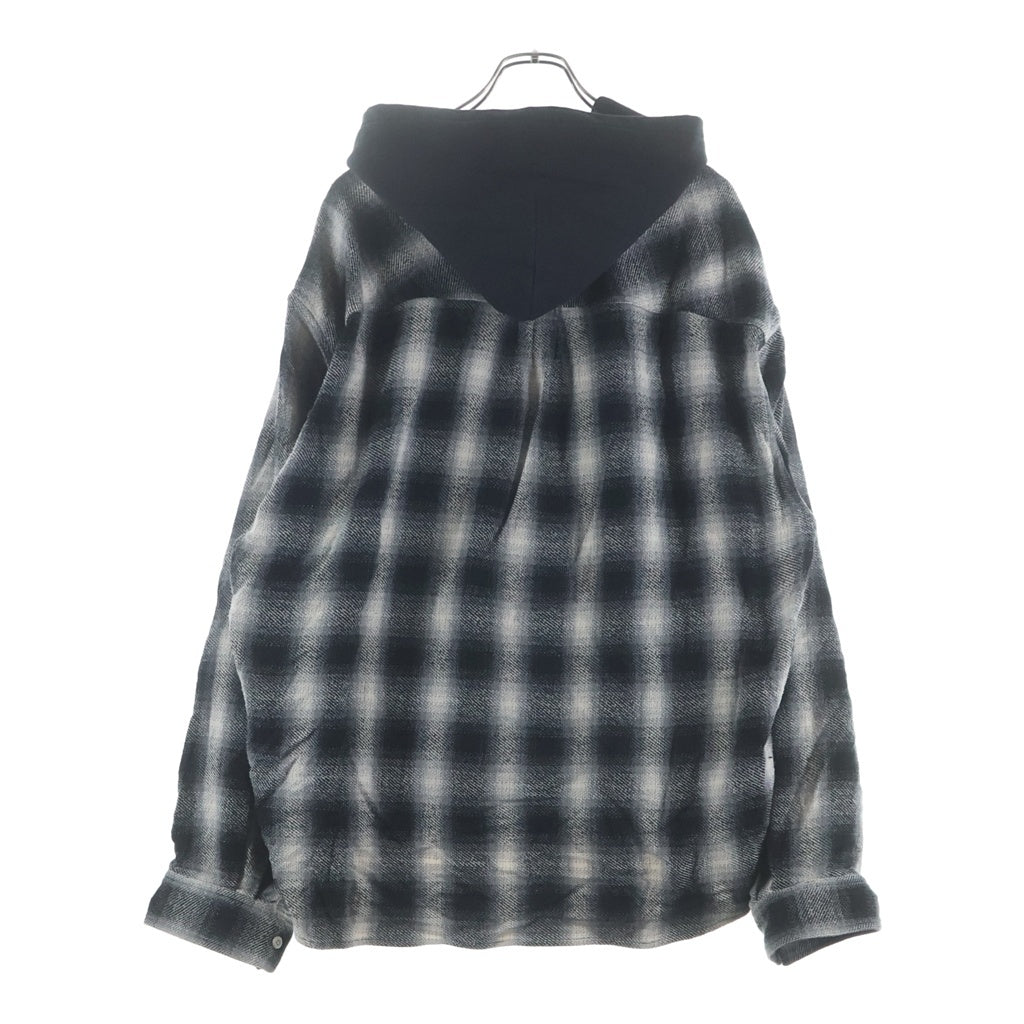 BREATH(ブレス) 26SS CHECK HOOD SHIRT チェック柄フーデッドシャツ ブラック/ホワイト BR26SS-S2008