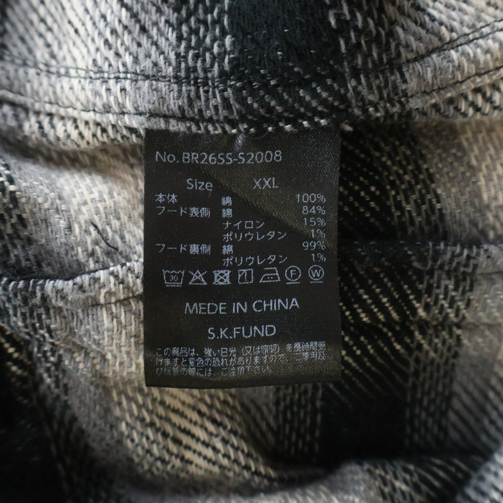 BREATH(ブレス) 26SS CHECK HOOD SHIRT チェック柄フーデッドシャツ ブラック/ホワイト BR26SS-S2008
