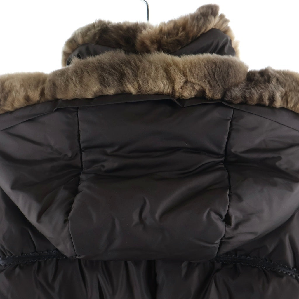 Max Mara(マックスマーラ) WEEKEND LINE ウィークエンド ライン フェイクファー フーデット ダブルジップ 中綿 ジャケット ブラウン レディース