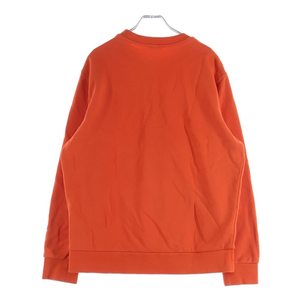MONCLER(モンクレール) 23AW FELPA GIROCOLLO フェルパ ラバーロゴ クルーネック長袖スウェットトレーナー オレンジ I20918G00028