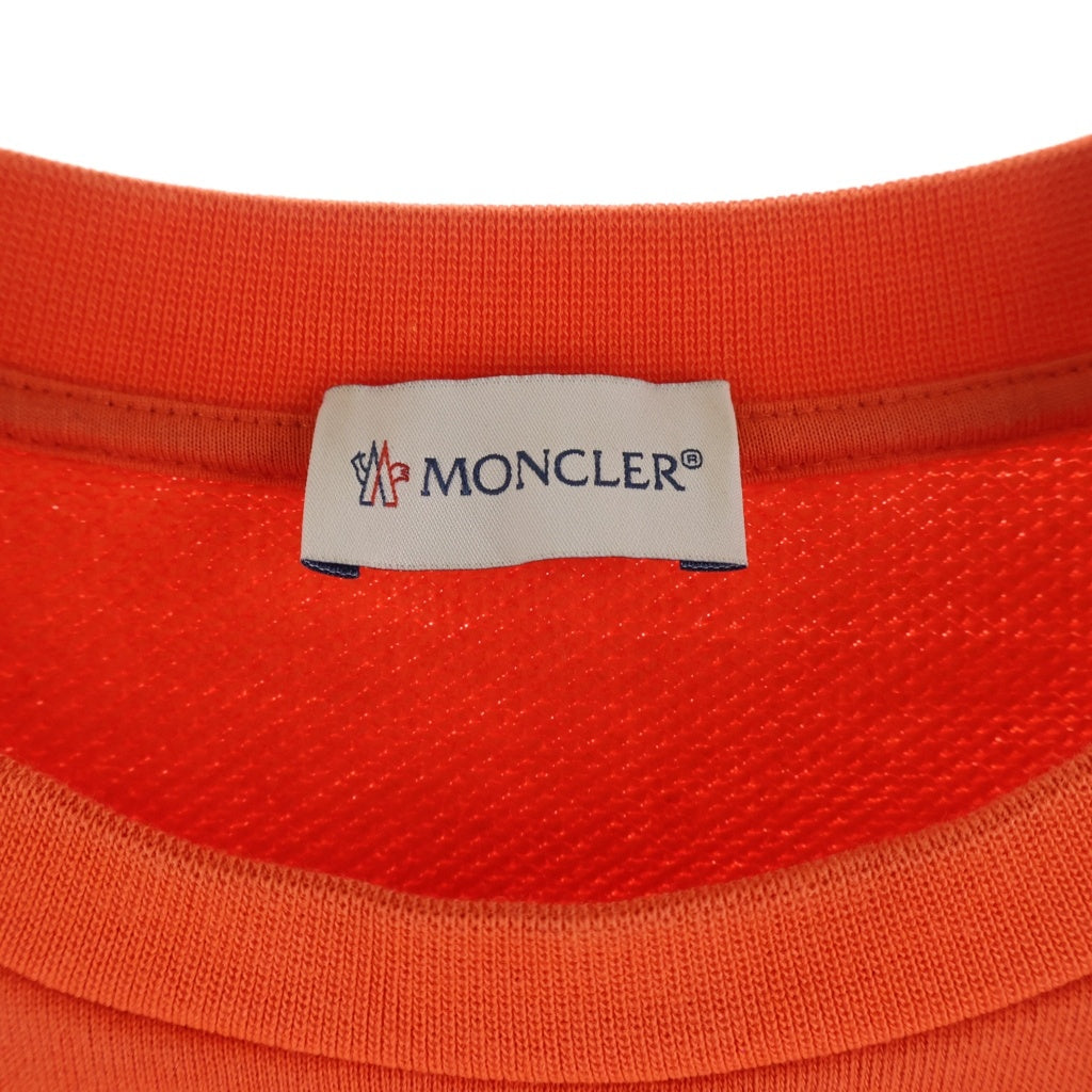 MONCLER(モンクレール) 23AW FELPA GIROCOLLO フェルパ ラバーロゴ クルーネック長袖スウェットトレーナー オレンジ I20918G00028