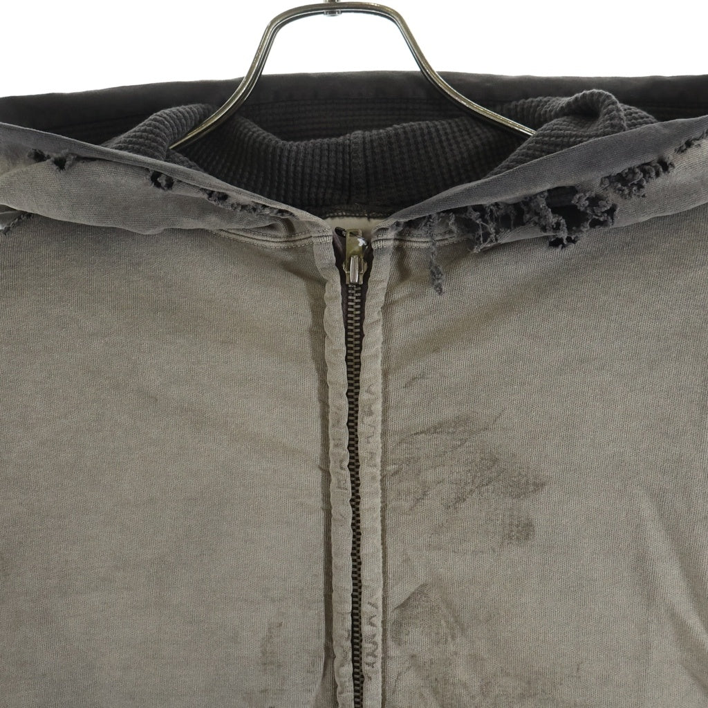 SAINT MICHAEL(セントマイケル) 26SS DOUBLE FACE ZIP HOODIE ダブルフェイスジップアップフーディー パーカー グレー