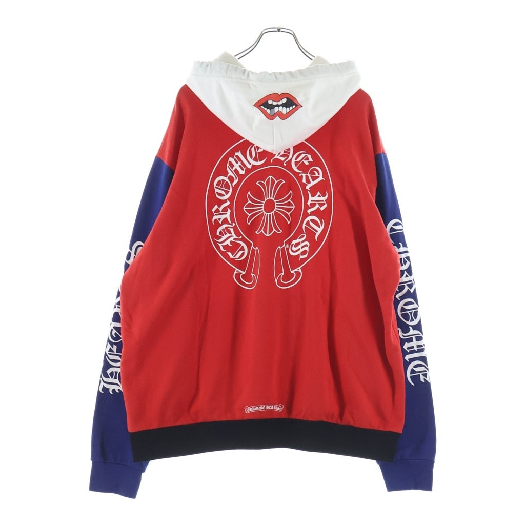 CHROME HEARTS(クロムハーツ) ×MATTY BOY PPO HD CHOMPER PLVR マッティボーイ トリコロールチョンパー プルオーバーパーカー フーディー レッド/ブルー