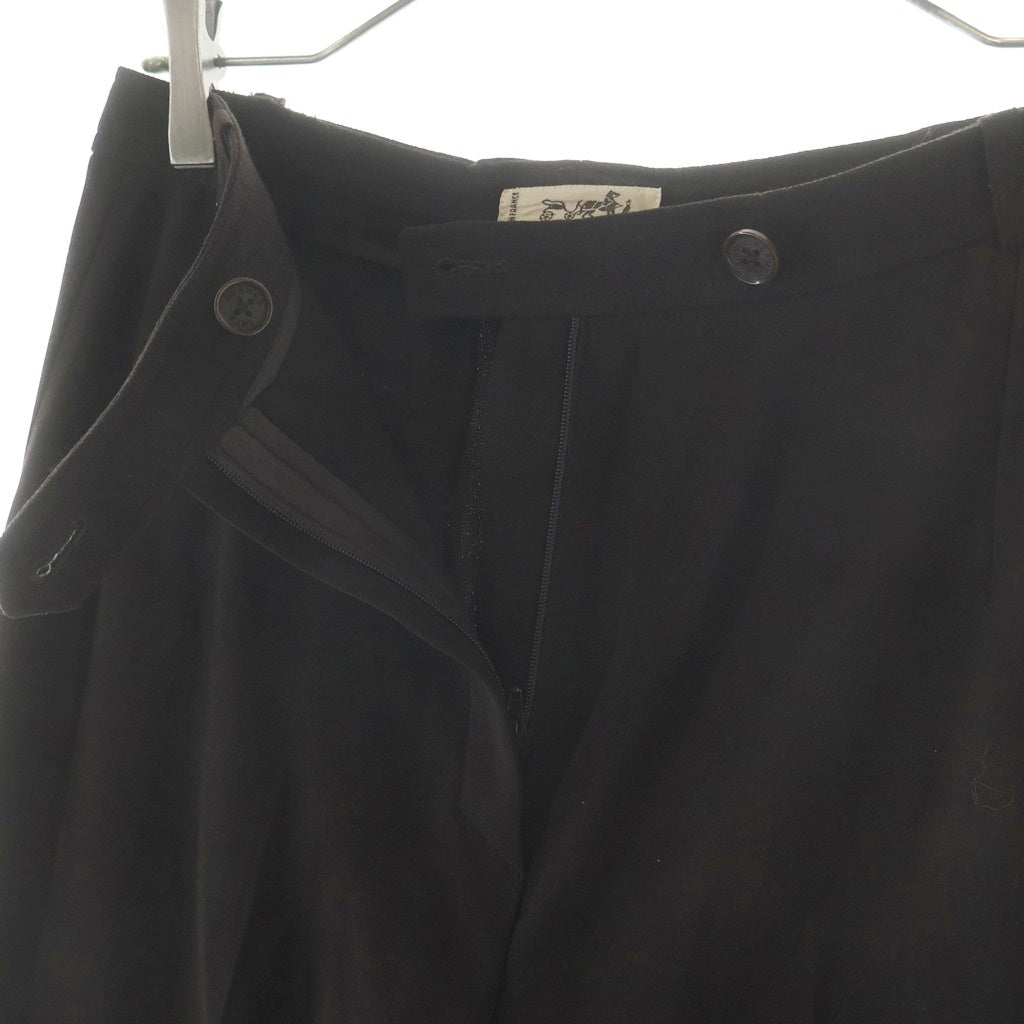 HERMES(エルメス) VINTAGE ヴィンテージ ハイウエスト ウールスラックス ブラウン