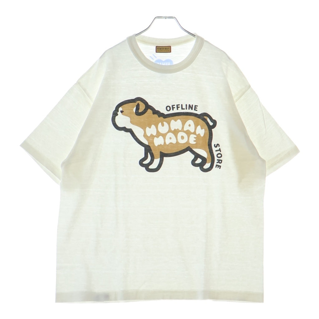 HUMAN MADE(ヒューマンメイド) 24SS OFFLINE ANIMAL T-SHIRT オフライン フロントロゴプリント クルーネック半袖Tシャツカットソー ホワイト -