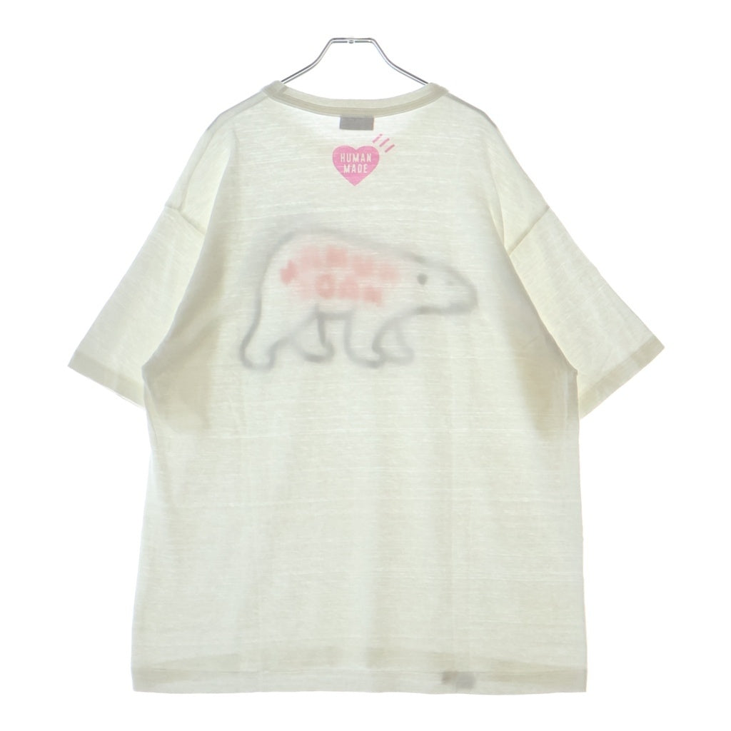 HUMAN MADE(ヒューマンメイド) 24SS HARAJUKU STORES EXCLUSIVE ANIMAL T-SHIRT 原宿限定 アニマルロゴプリント クルーネック半袖Tシャツカットソー ホワイト -