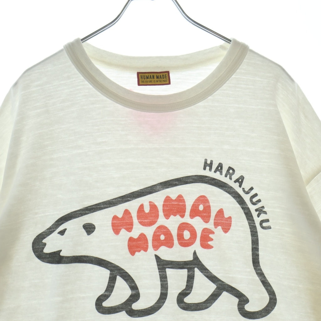 HUMAN MADE(ヒューマンメイド) 24SS HARAJUKU STORES EXCLUSIVE ANIMAL T-SHIRT 原宿限定 アニマルロゴプリント クルーネック半袖Tシャツカットソー ホワイト -