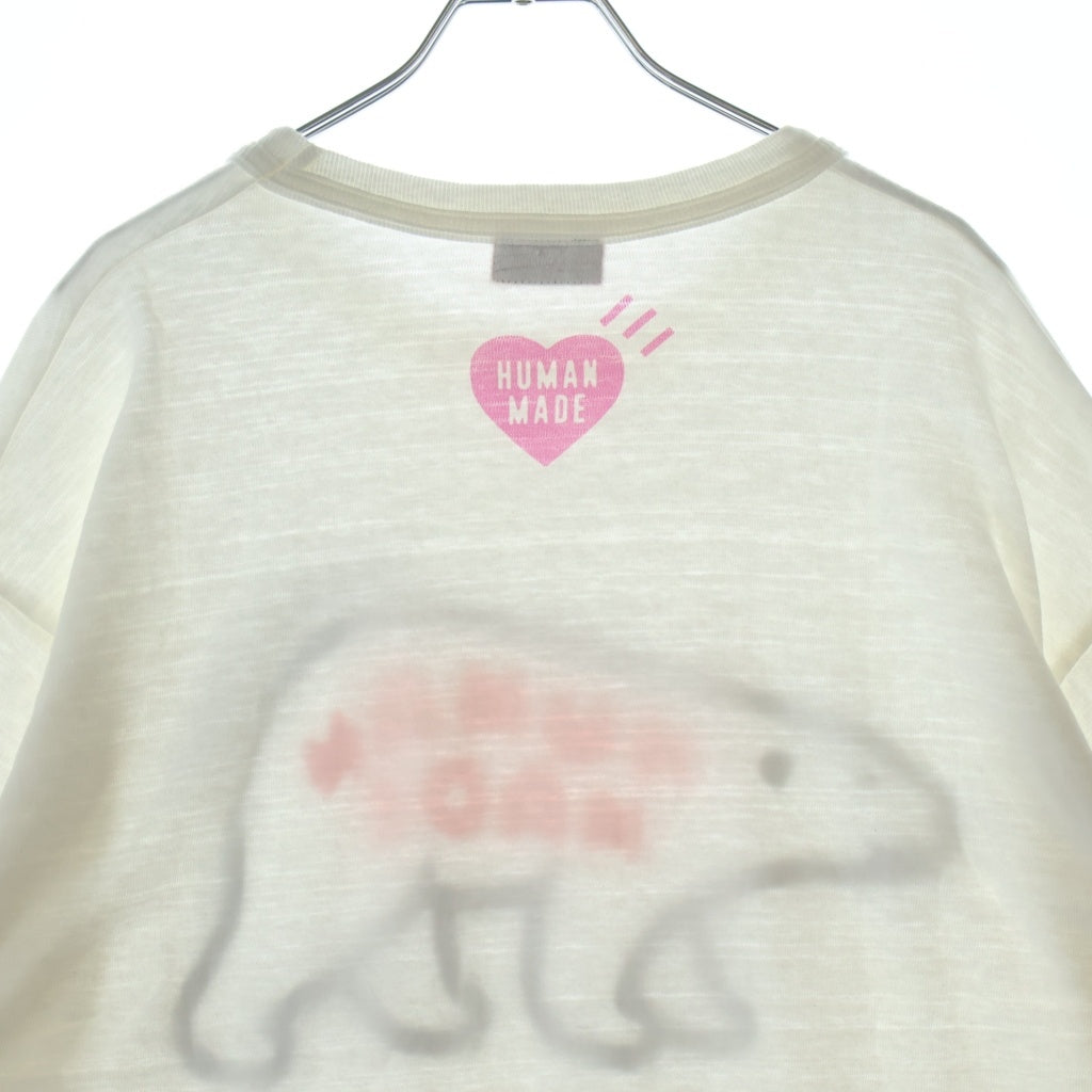 HUMAN MADE(ヒューマンメイド) 24SS HARAJUKU STORES EXCLUSIVE ANIMAL T-SHIRT 原宿限定 アニマルロゴプリント クルーネック半袖Tシャツカットソー ホワイト -
