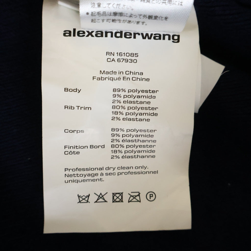ALEXANDER WANG(アレキサンダーワン) フロントエンボスロゴ クルーネック長袖ニットセーター ネイビー 1KC3231017