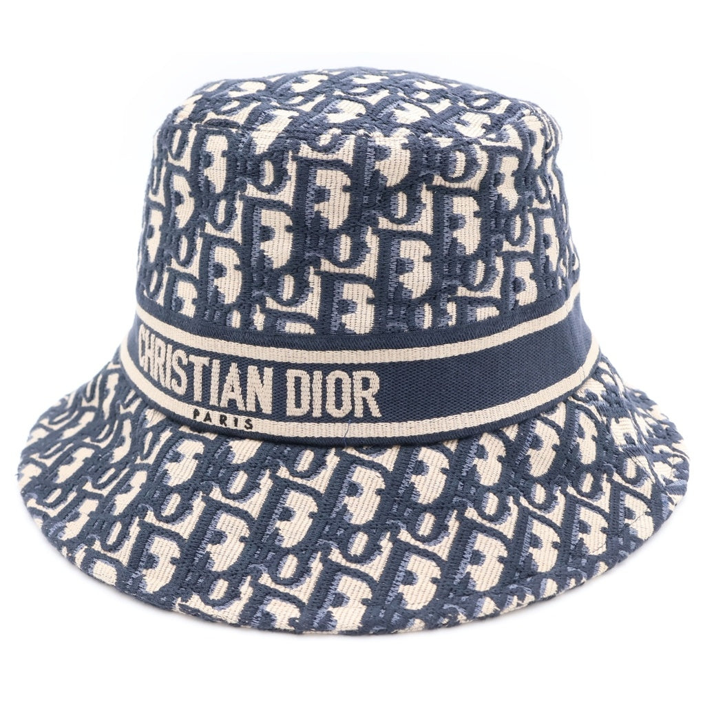 Christian Dior(クリスチャンディオール) Oblique オブリーク バケットハット 帽子 ネイビー/アイボリー 11DOB923I132