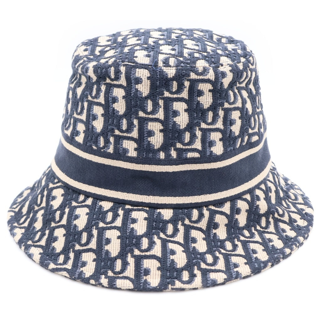 Christian Dior(クリスチャンディオール) Oblique オブリーク バケットハット 帽子 ネイビー/アイボリー 11DOB923I132