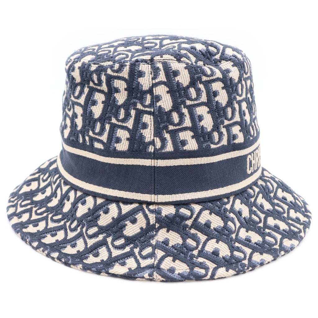 Christian Dior(クリスチャンディオール) Oblique オブリーク バケットハット 帽子 ネイビー/アイボリー 11DOB923I132