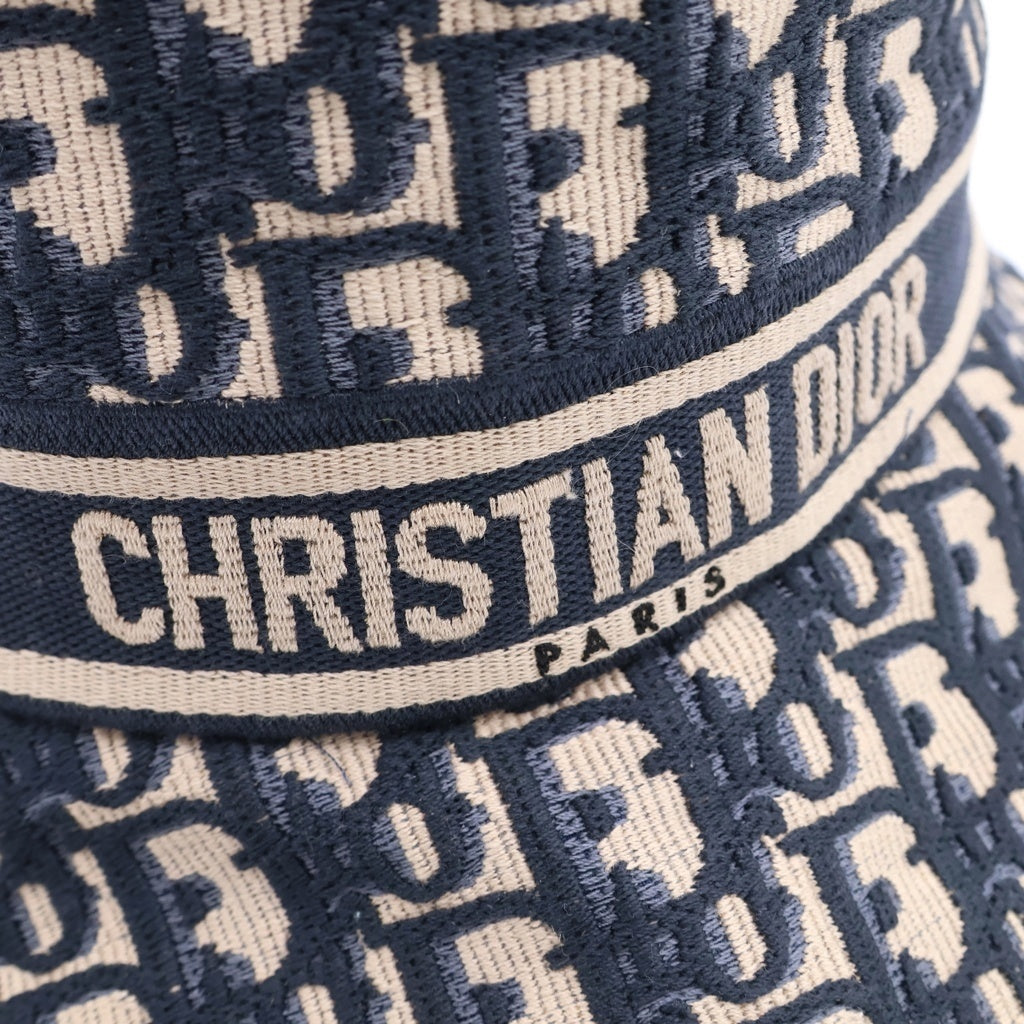 Christian Dior(クリスチャンディオール) Oblique オブリーク バケットハット 帽子 ネイビー/アイボリー 11DOB923I132