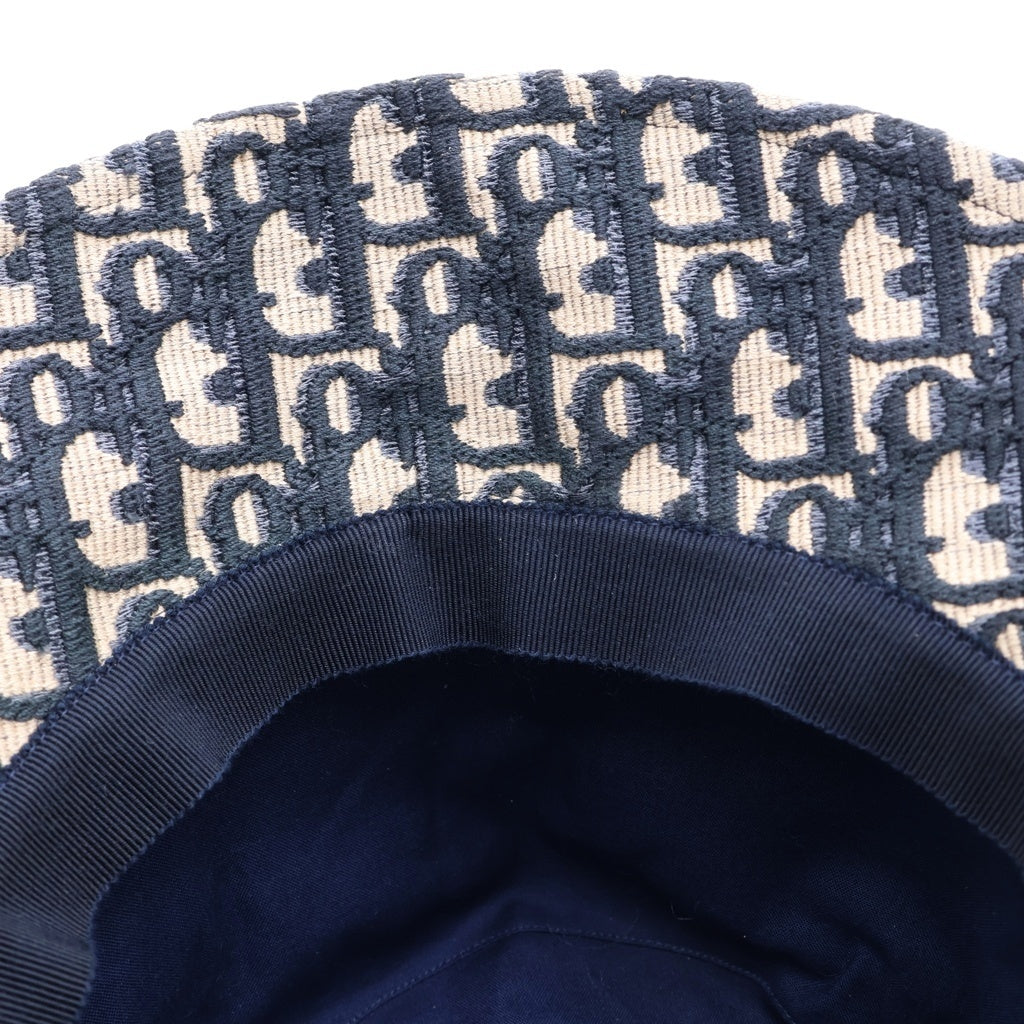 Christian Dior(クリスチャンディオール) Oblique オブリーク バケットハット 帽子 ネイビー/アイボリー 11DOB923I132