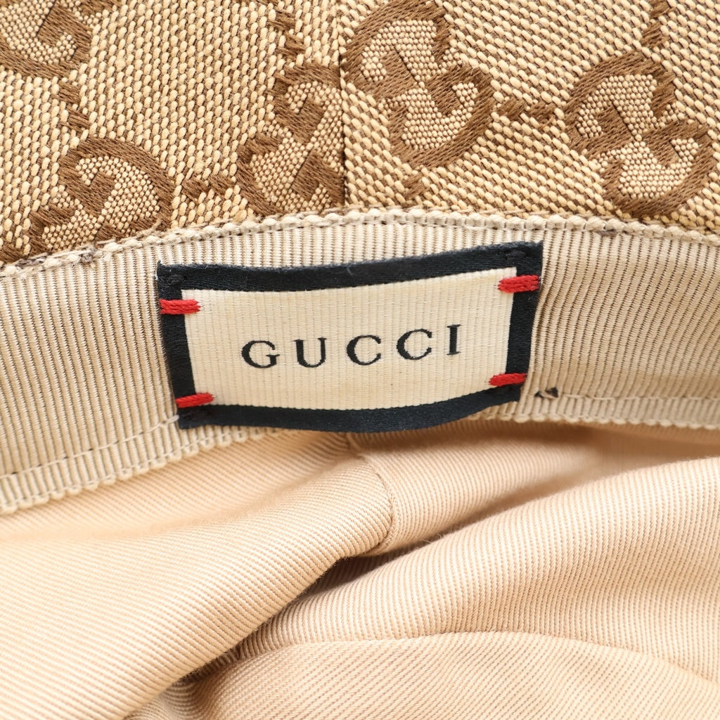 GUCCI(グッチ) GGキャンバス フェドラ バケットハット 帽子 ベージュ 576587