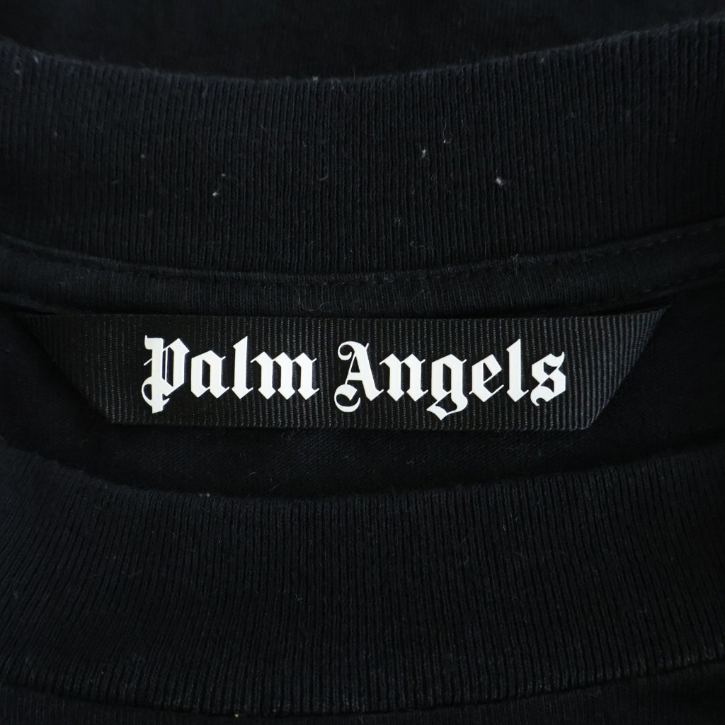 Palm Angels(パームエンジェルス) Burning Head スマイルグラフィック クルーネック半袖Tシャツカットソー ブラック PMAA001R21JER003