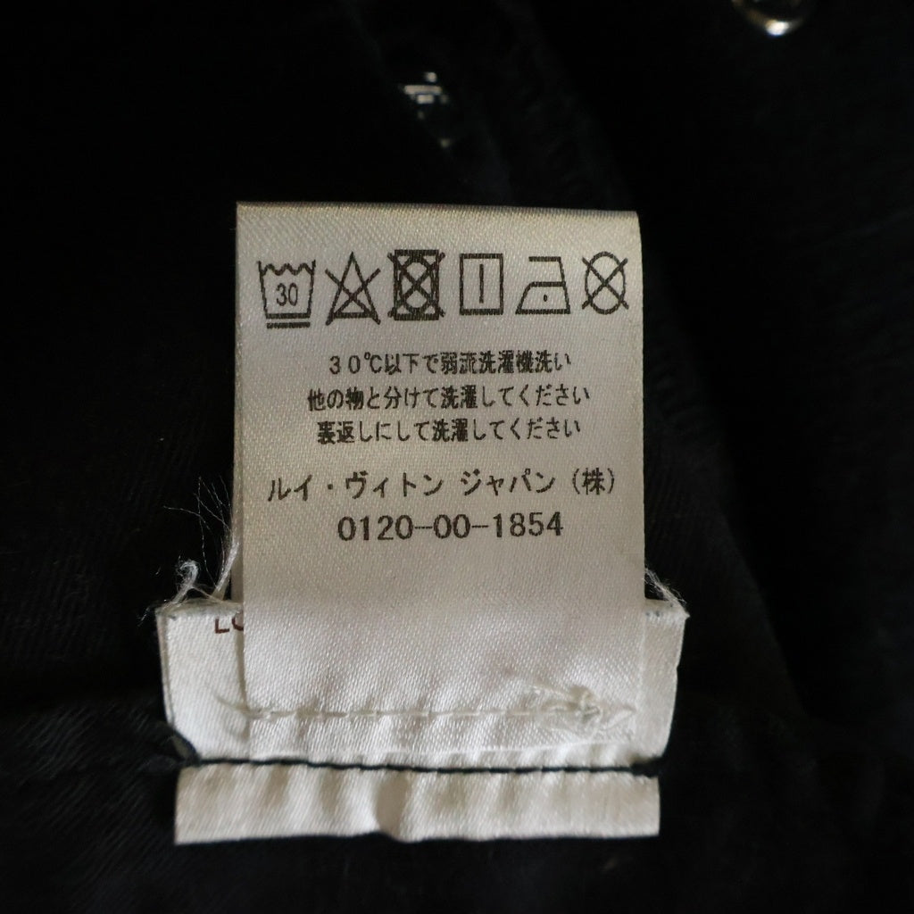 LOUIS VUITTON(ルイヴィトン) モノグラムレザーパッチ ストレートデニムパンツ ブラック ※タグ欠損