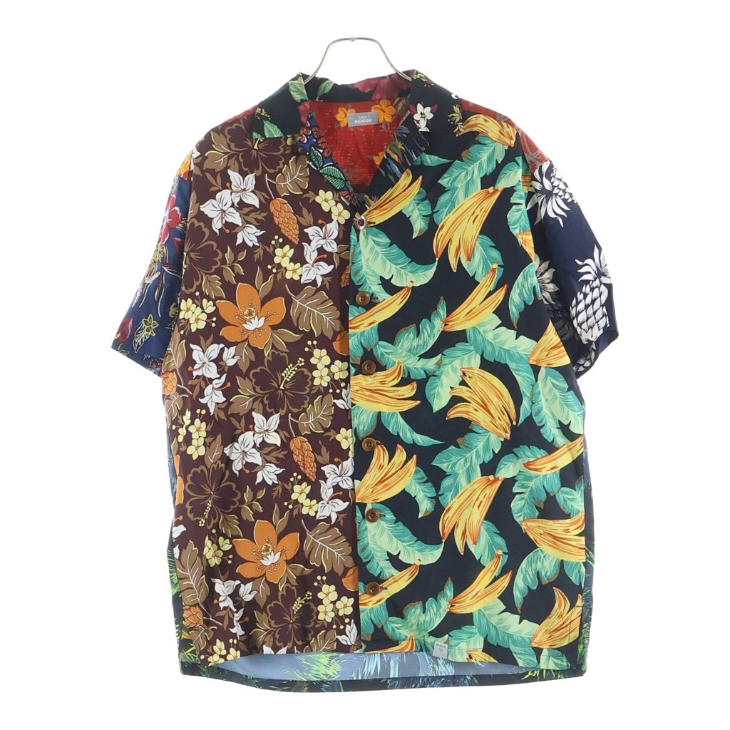 kolor BEACON(カラービーコン) 19SS 異素材切替 オープンカラー 開襟 アロハ半袖シャツ マルチカラー 19SBM-B02142 19SBM-B02142