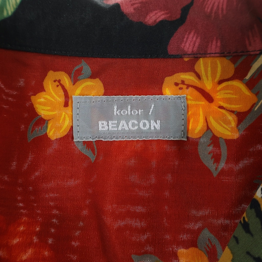 kolor BEACON(カラービーコン) 19SS 異素材切替 オープンカラー 開襟 アロハ半袖シャツ マルチカラー 19SBM-B02142 19SBM-B02142