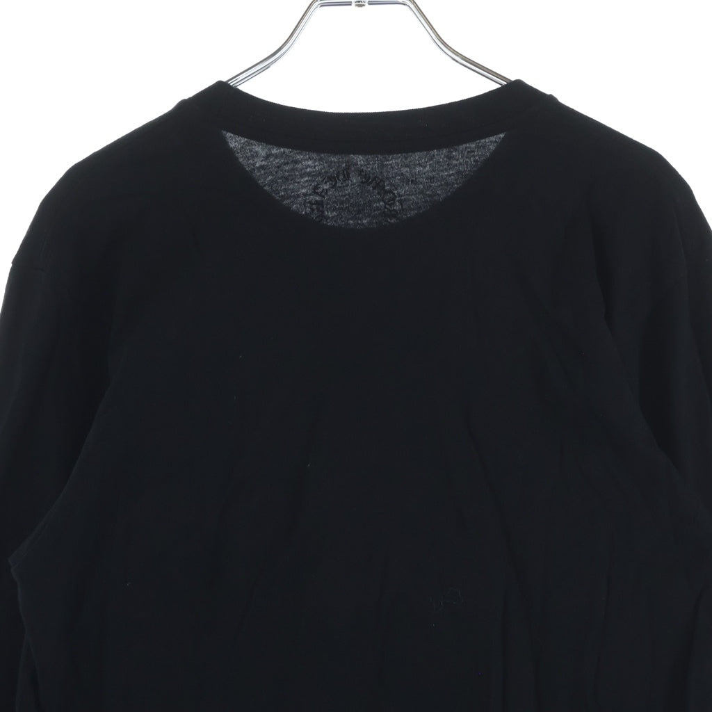 CHROME HEARTS(クロムハーツ) Script Neck Logo L/S T-Shirt ネックロゴ スクリプトロゴプリント クルーネック長袖Tシャツカットソー ロンT ブラック/ピンク