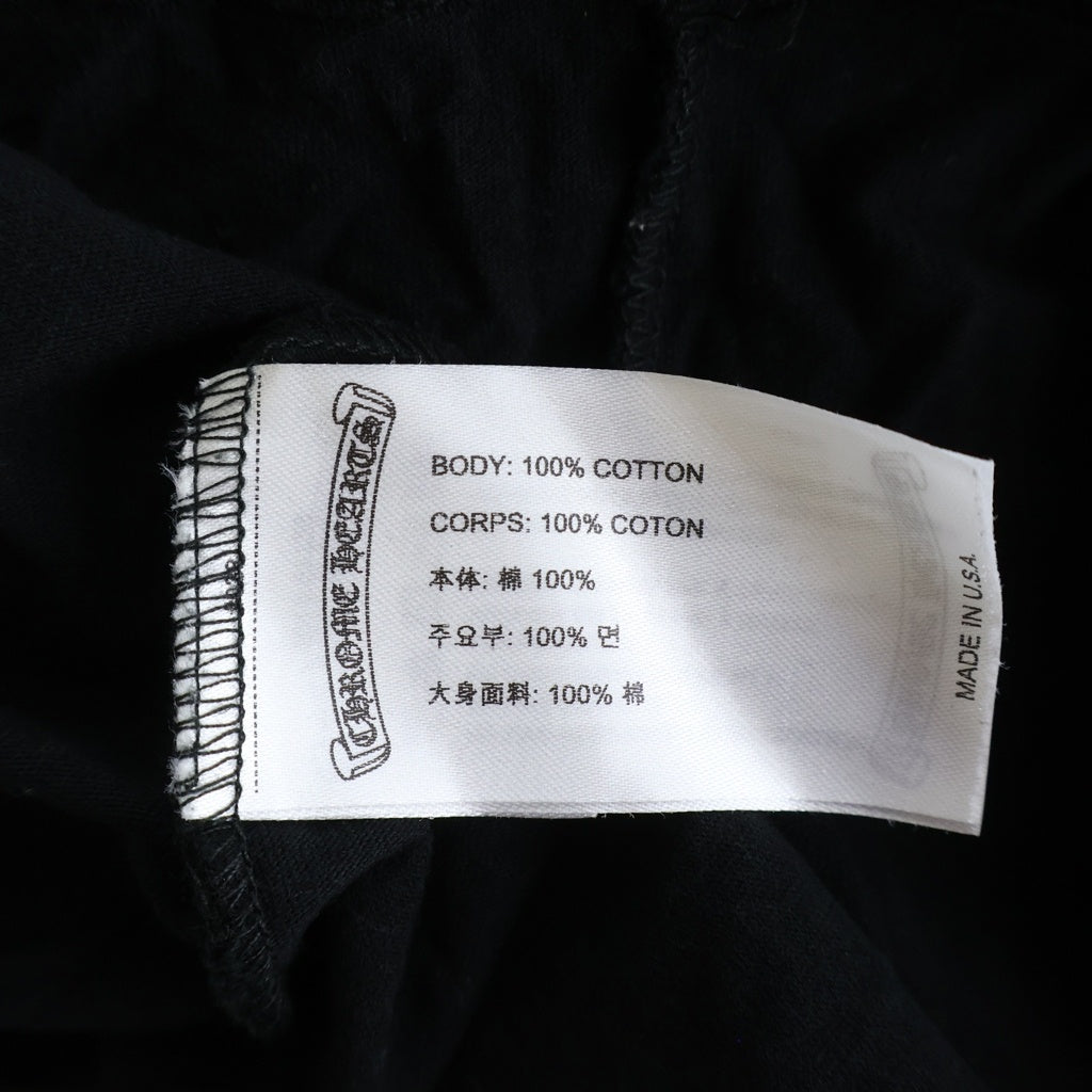 CHROME HEARTS(クロムハーツ) Script Neck Logo L/S T-Shirt ネックロゴ スクリプトロゴプリント クルーネック長袖Tシャツカットソー ロンT ブラック/ピンク