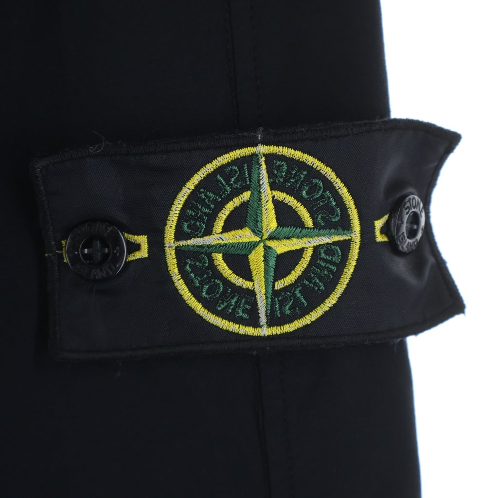 STONE ISLAND(ストーンアイランド) 26SS Polyamide Straight Black Trousers ロゴワッペン刺繍 ナイロンストレートパンツ ブラック L1S153100048