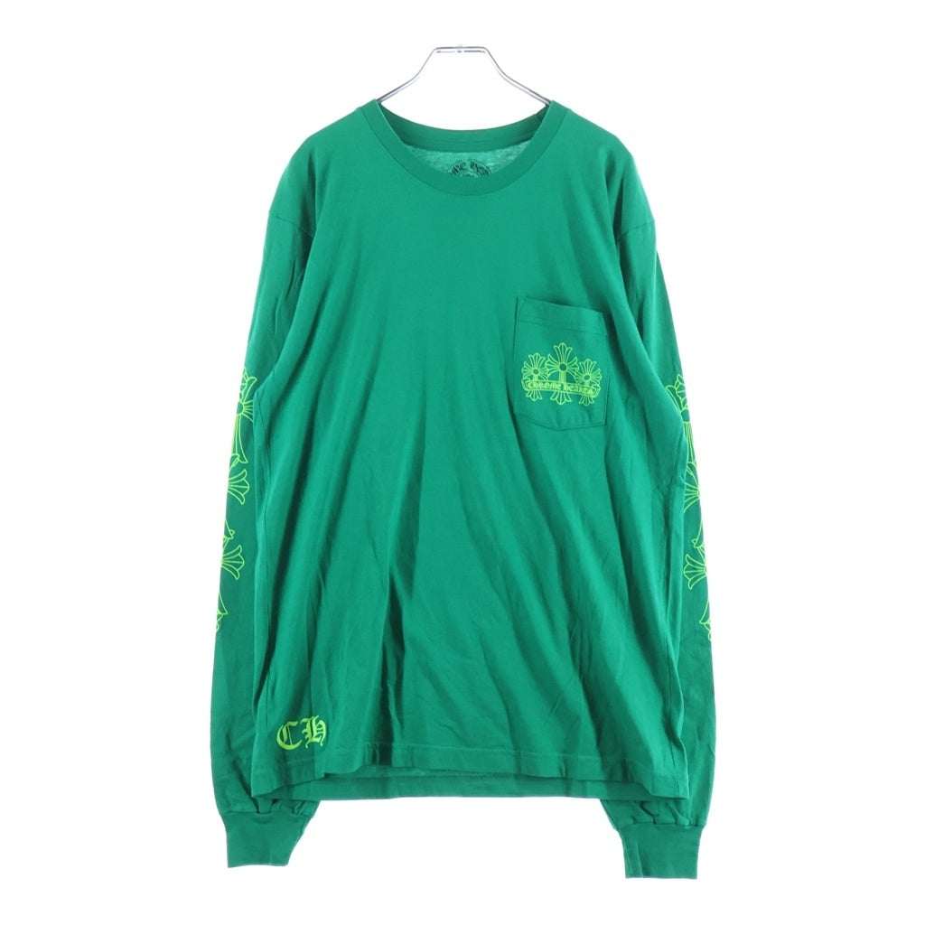 CHROME HEARTS(クロムハーツ) Cemetery Cross Print Long Sleeve Tee セメタリークロスプリント ロングスリーブクルーネック長袖カットソー グリーン