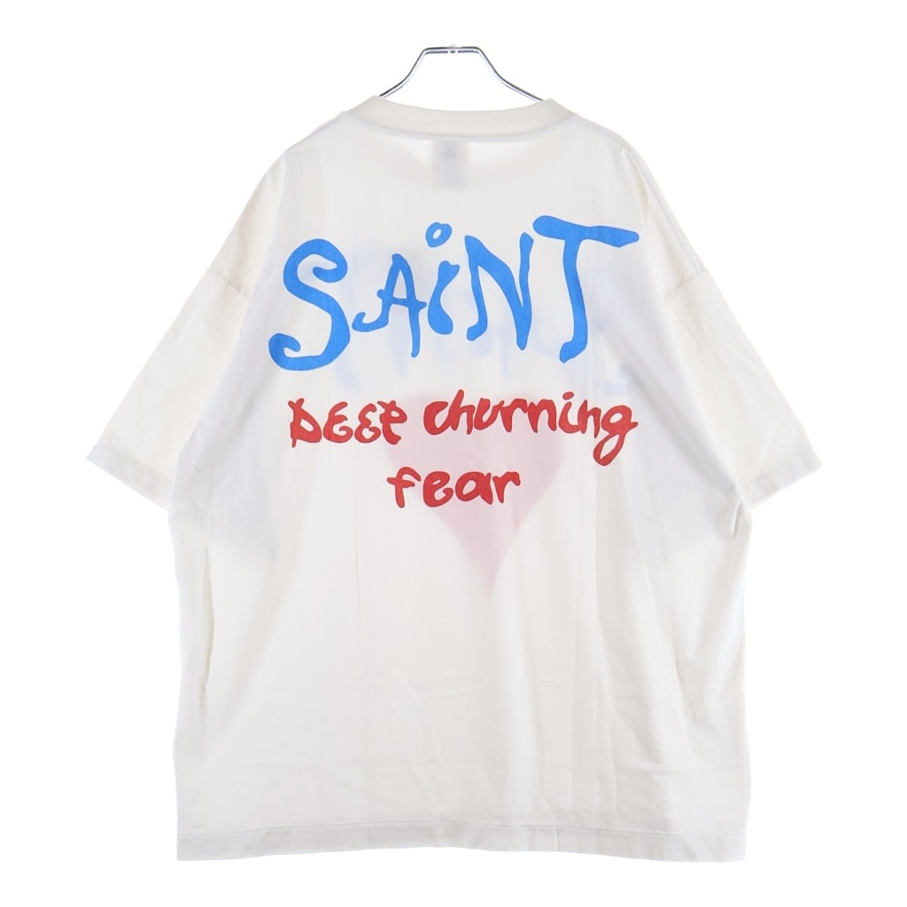 SAINT MICHAEL(セントマイケル) 26AW DEEP_SS T-SHIRT プリントクルーネック半袖Tシャツカットソー ホワイト SM-MK1-0000-011