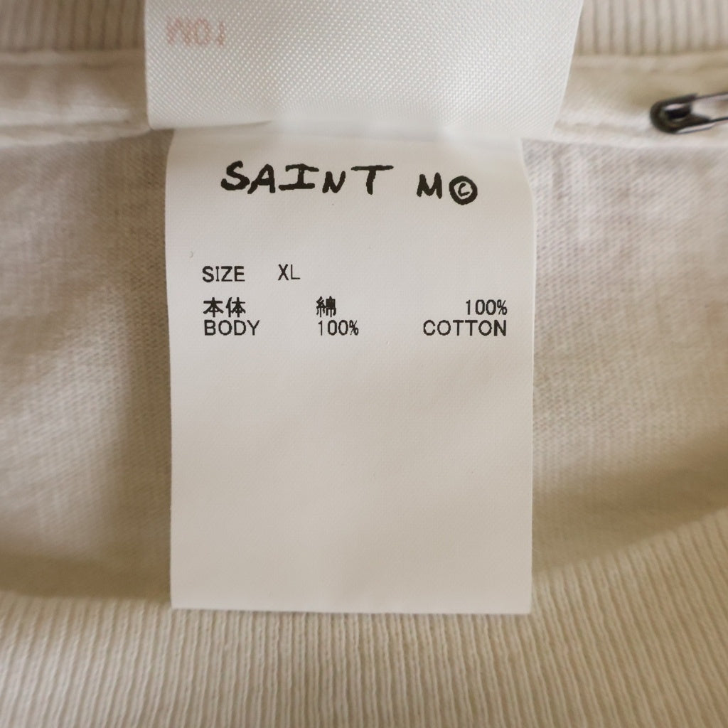 SAINT MICHAEL(セントマイケル) 26AW DEEP_SS T-SHIRT プリントクルーネック半袖Tシャツカットソー ホワイト SM-MK1-0000-011