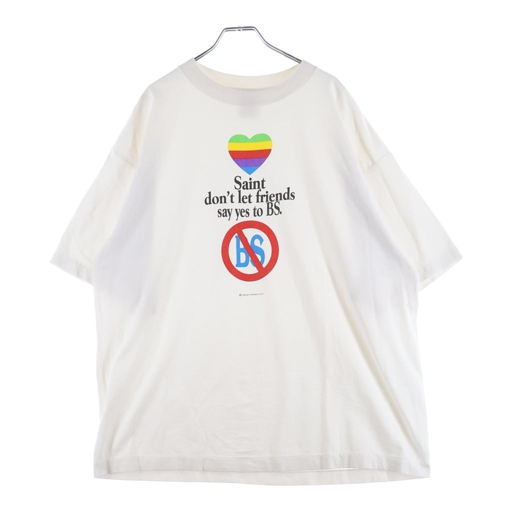 SAINT MICHAEL(セントマイケル) 26SS don't_SS T-SHIRT プリントクルーネック半袖Tシャツカットソー ホワイト SM-MK1ー0000ー014