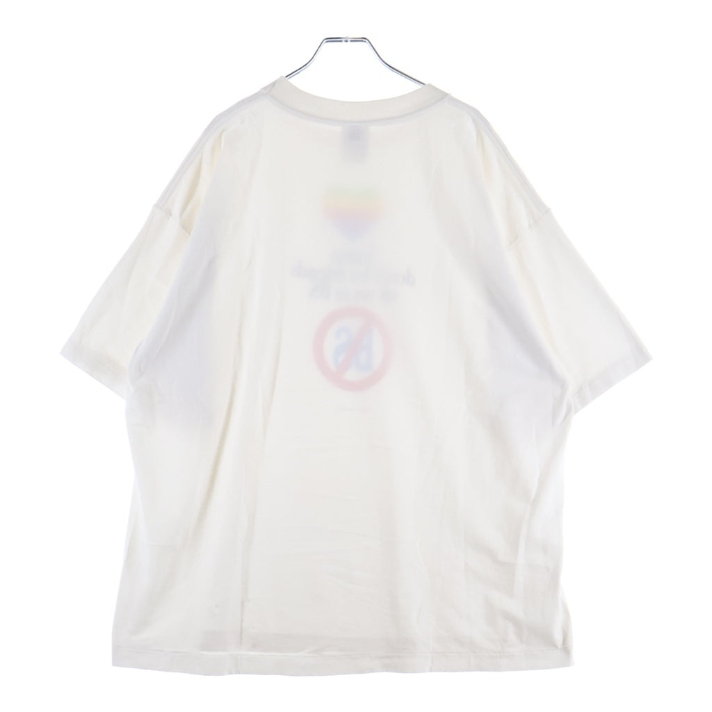SAINT MICHAEL(セントマイケル) 26SS don't_SS T-SHIRT プリントクルーネック半袖Tシャツカットソー ホワイト SM-MK1ー0000ー014