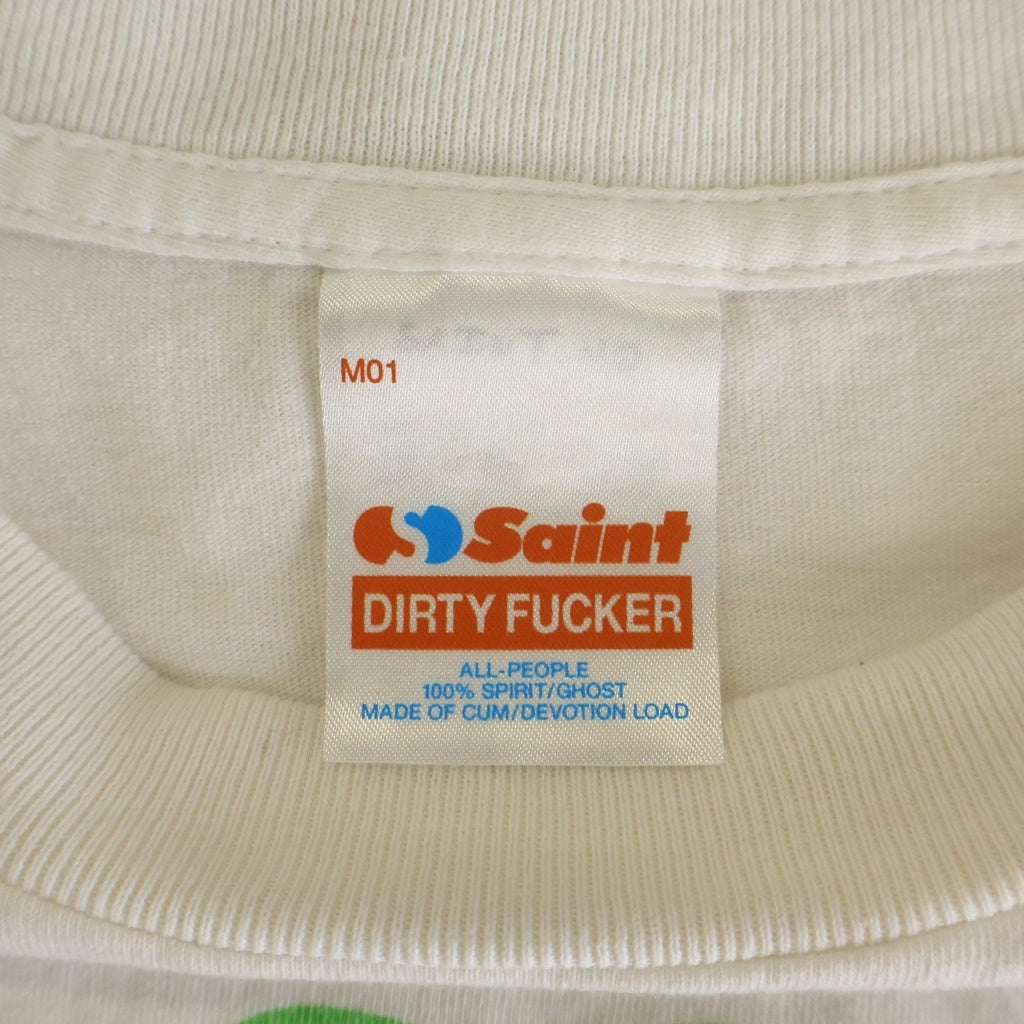SAINT MICHAEL(セントマイケル) 26SS don't_SS T-SHIRT プリントクルーネック半袖Tシャツカットソー ホワイト SM-MK1ー0000ー014