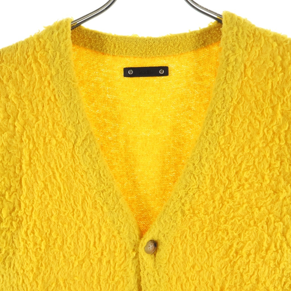 MINEDENIM(マインデニム) Shaggy Cotton Knit Cardigan シャギーコットン 長袖ニットカーディガン イエロー 2303-6001-25-022