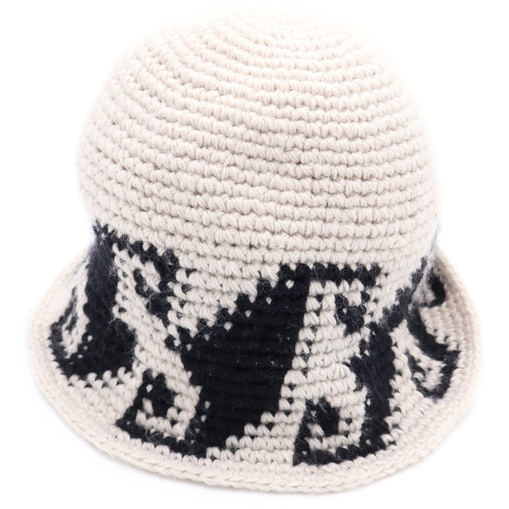STUSSY(ステューシー) WAVES KNIT BUCKET HAT ウェイブス ニット バケットハット ホワイト/ブラック 1321057