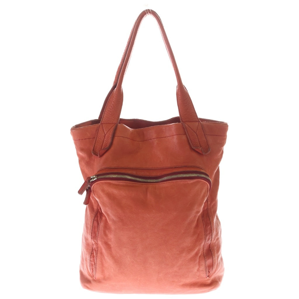 Y's(ワイズ) 06SS COWHIDE TOTE BAG フロントジップポケット カウハイド トートバッグ レッド YR-I02-724 レディース