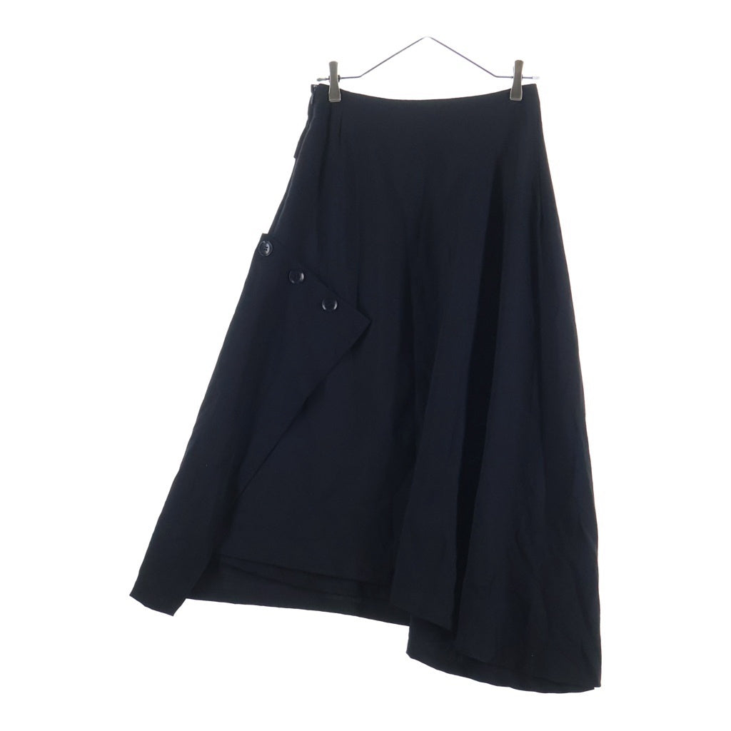 Y's(ワイズ) 19AW ウール 変形 ミディアムスカート ブラック レディース YC-S11-100
