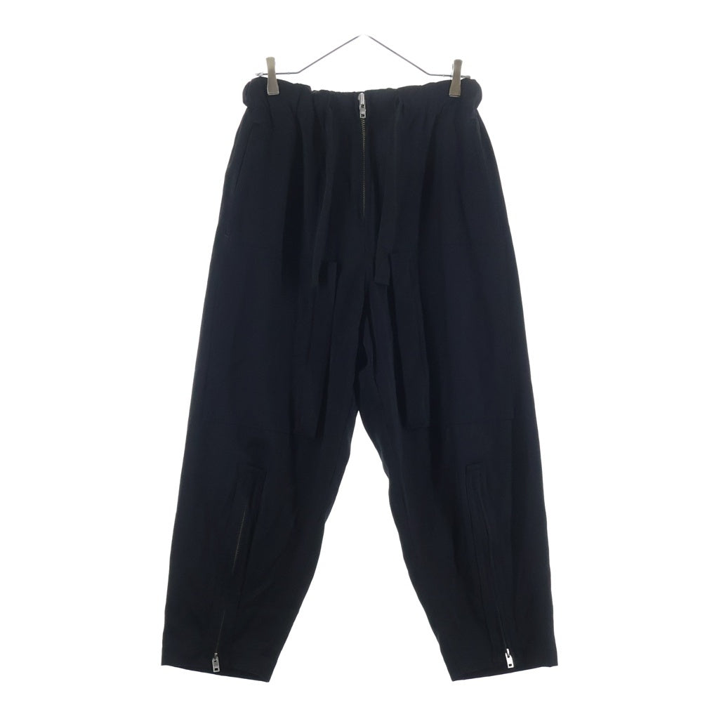 Y's(ワイズ) 20AW Pre WOOL SAROUEL PANTS フロントジップ 2ポケット ウールサルエルパンツ ブラック レディース YB-P41-130