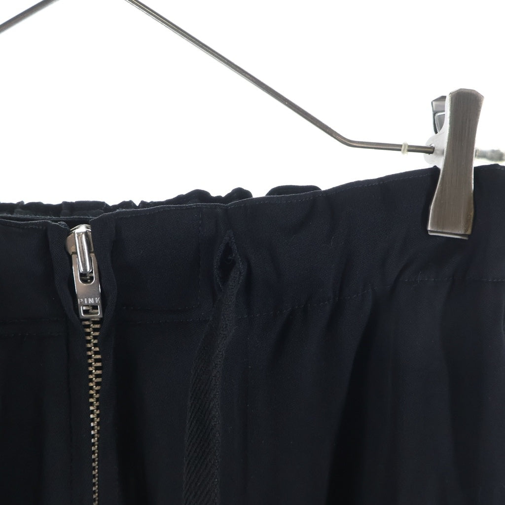 Y's(ワイズ) 20AW Pre WOOL SAROUEL PANTS フロントジップ 2ポケット ウールサルエルパンツ ブラック レディース YB-P41-130