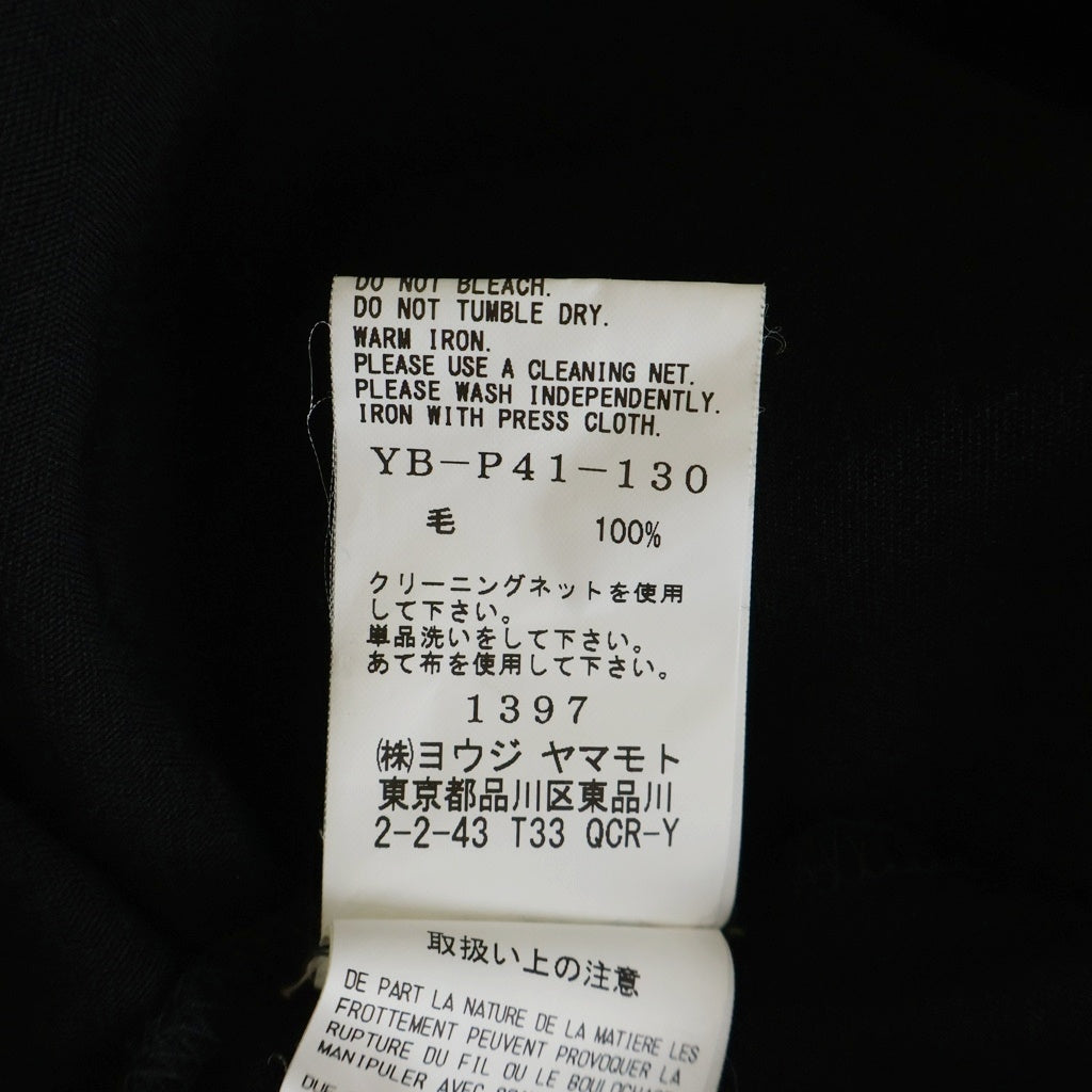 Y's(ワイズ) 20AW Pre WOOL SAROUEL PANTS フロントジップ 2ポケット ウールサルエルパンツ ブラック レディース YB-P41-130