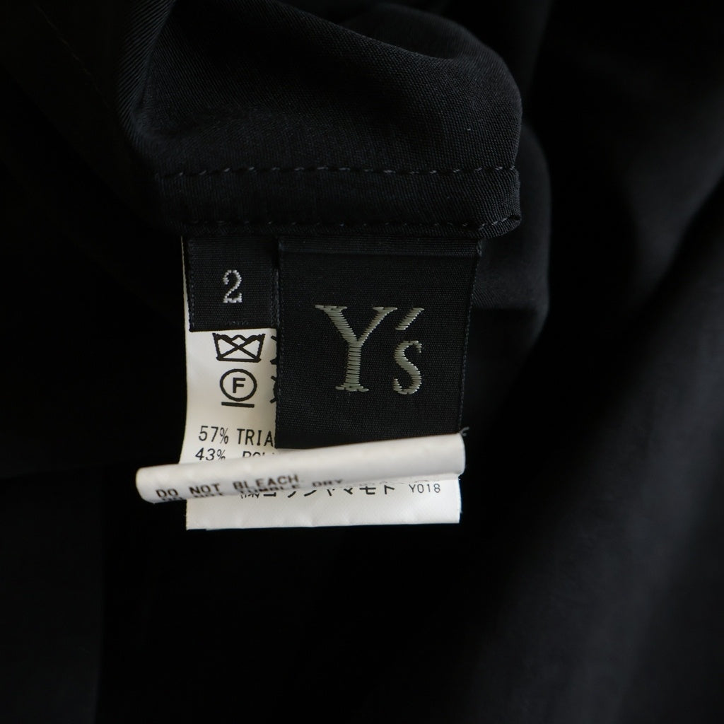 Y's(ワイズ) 17SS Crepe De Chine Half Sleeve Box Shirt クレープデシン ハーフスリーブボックスシャツ ブラック レディース YD-B21-500