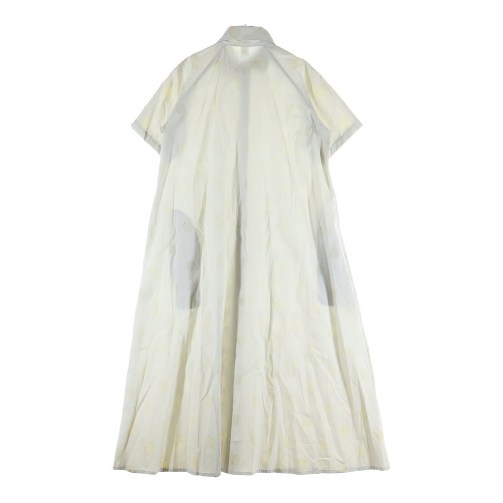 Y's(ワイズ) 22SS COTTON DOT PRINT DRESS コットン ドットプリント ハーフスリーブ ロングワンピース アイボリー レディース YG-D24-119