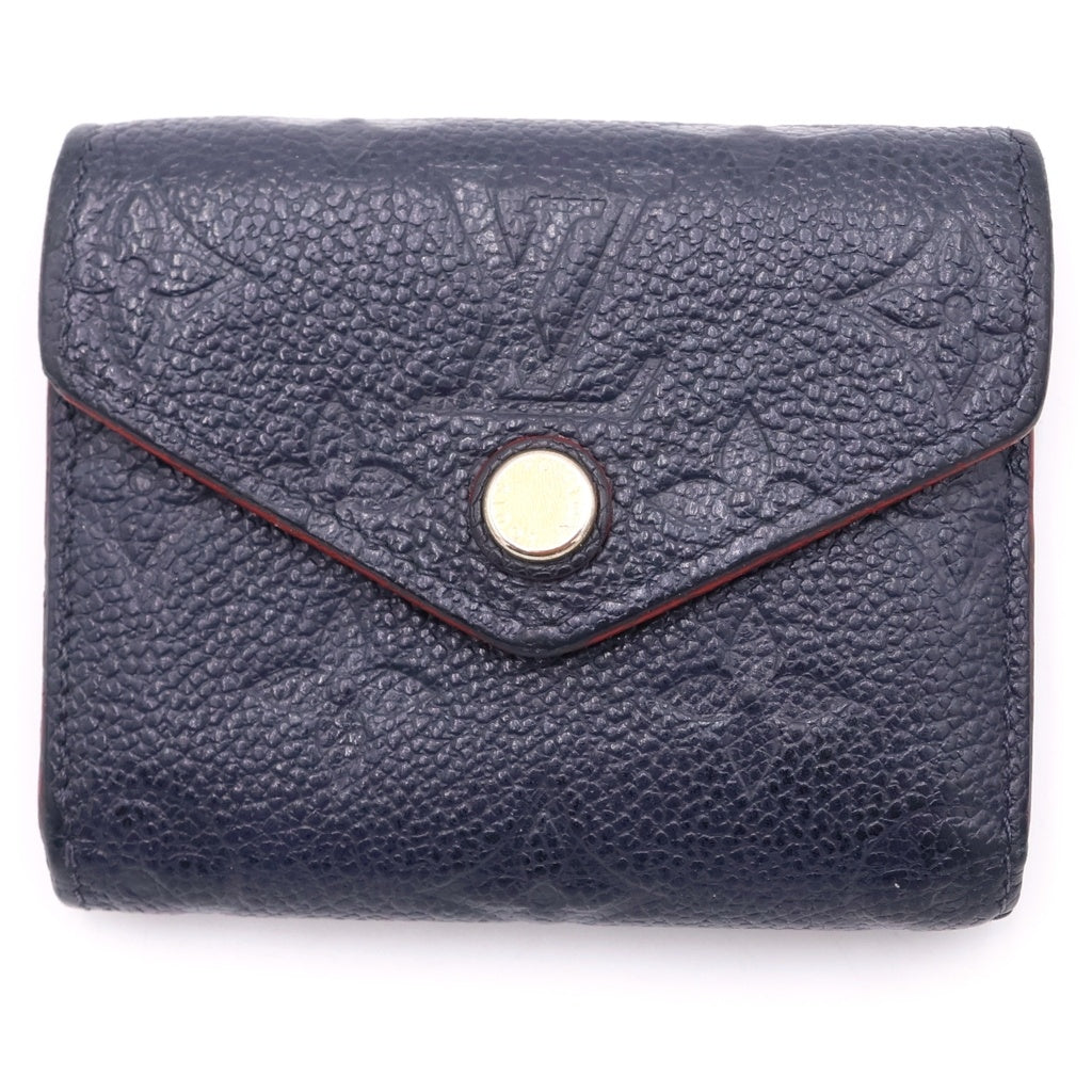 LOUIS VUITTON(ルイヴィトン) ポルトフォイユゾエ モノグラム・アンプラント マリーヌルージュ 二つ折り財布 ネイビー M58880 レディース