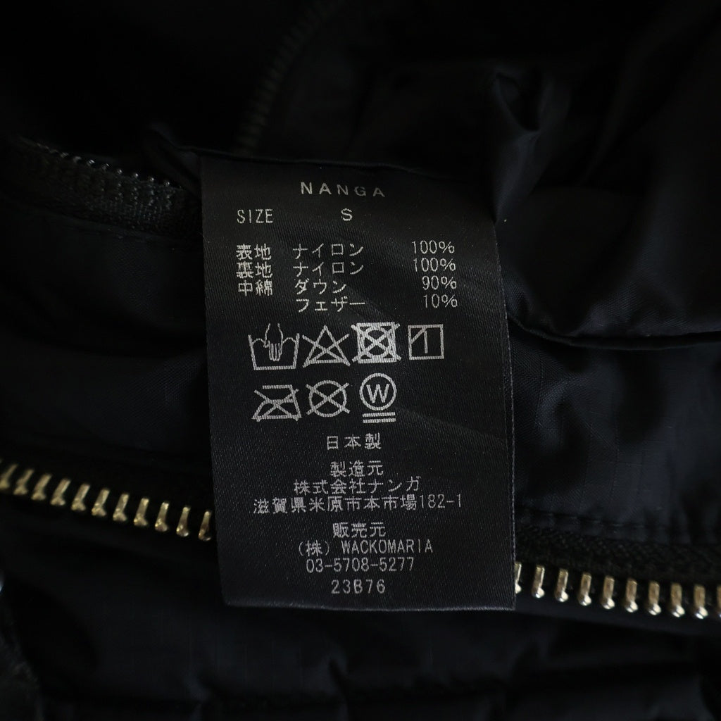 WACKO MARIA(ワコマリア) 25AW ×NANGA DOWN JACKET ナンガ フロントロゴ刺繍ダウンジャケット ブラック