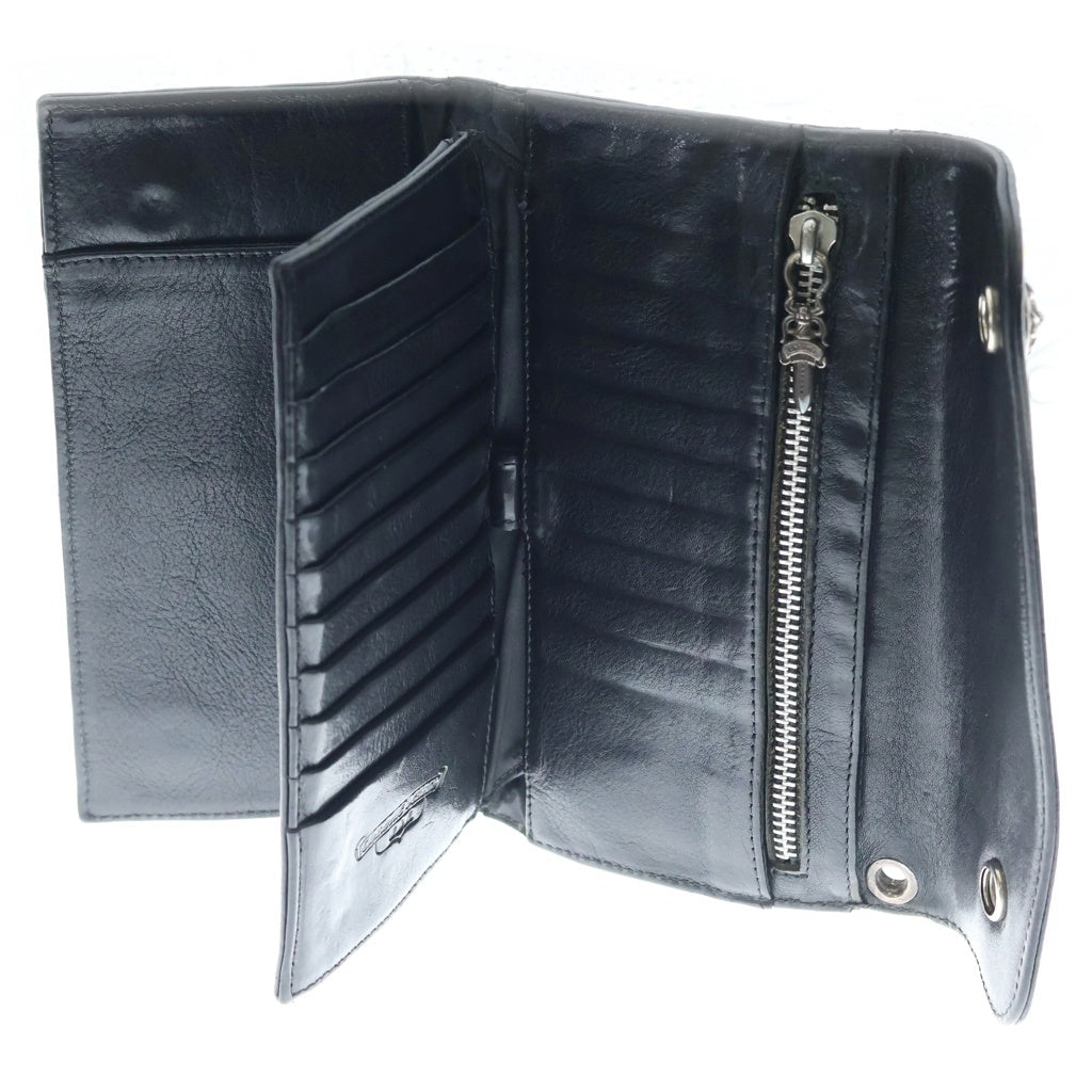 CHROME HEARTS(クロムハーツ) WAVE ALLIGATOR ウェーブアリゲーター クロスボールボタン レザーウォレット 長財布 ブラック