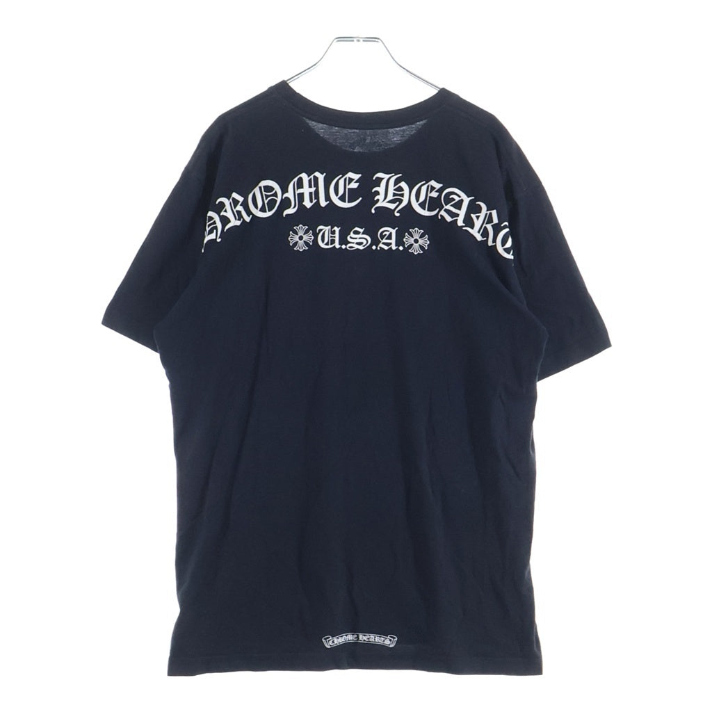 CHROME HEARTS(クロムハーツ) CH T-SHRT バックアーチロゴ プリント クルーネック半袖Tシャツカットソー ブラック -