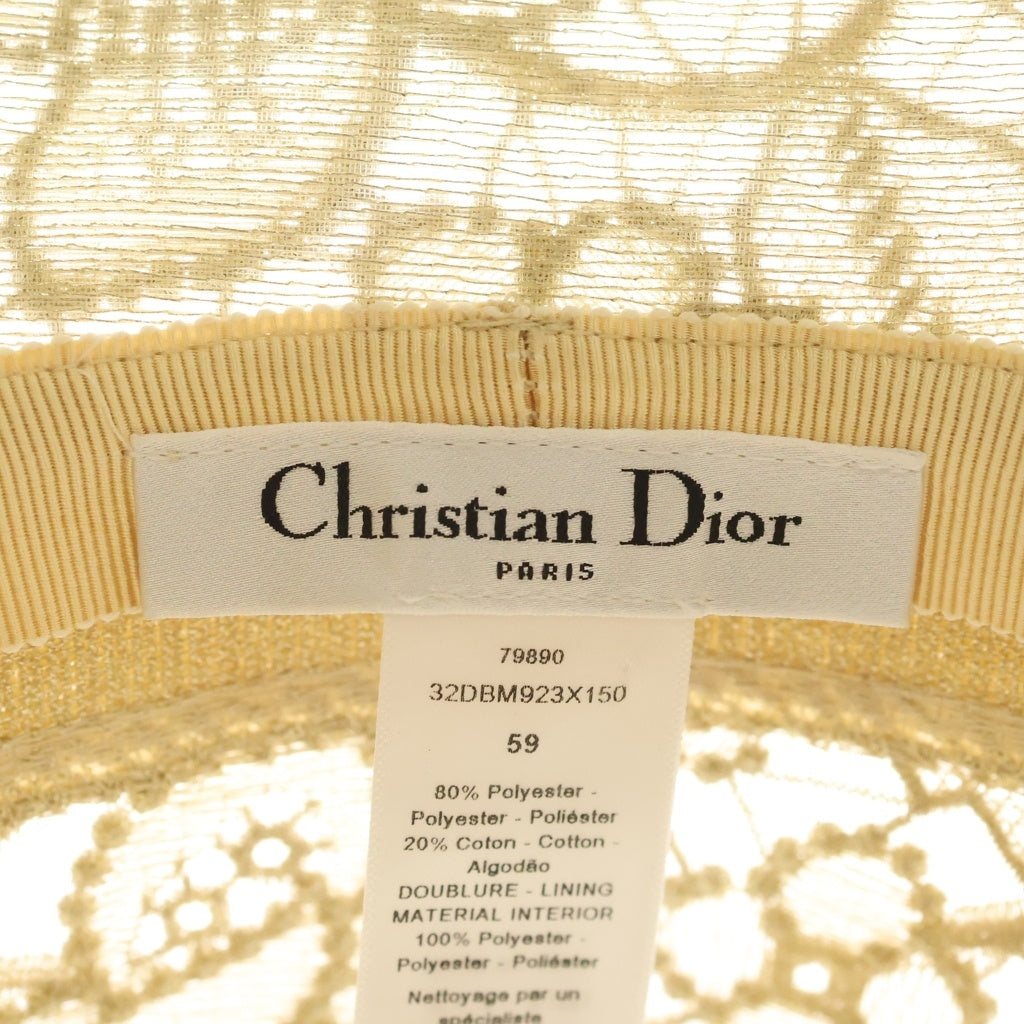 Christian Dior(クリスチャンディオール) D-Lace OR D-BOBBY レース バケットハット 帽子 ゴールド 32DBM923X150 レディース