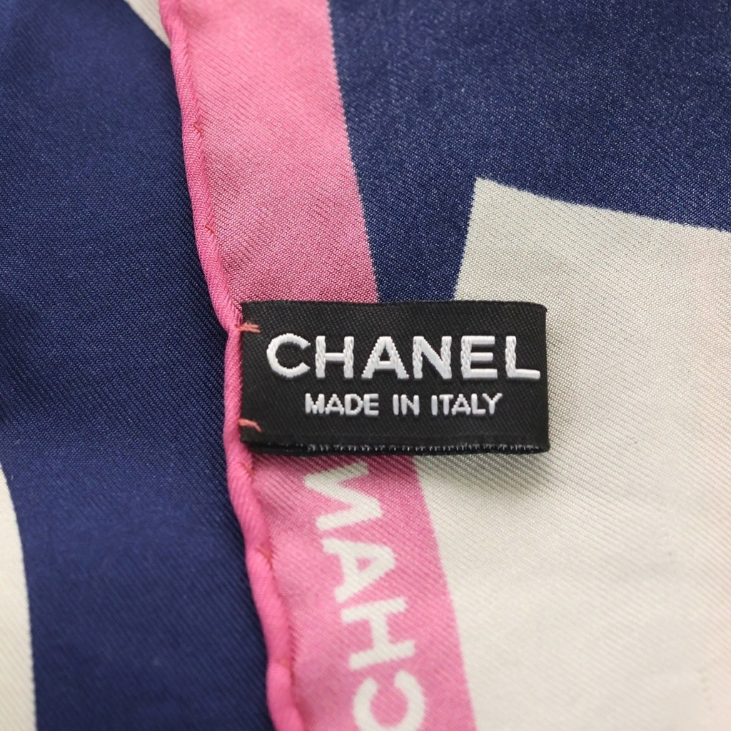 CHANEL(シャネル) カメリア 総柄 大判 シルクスカーフ ピンク レディース