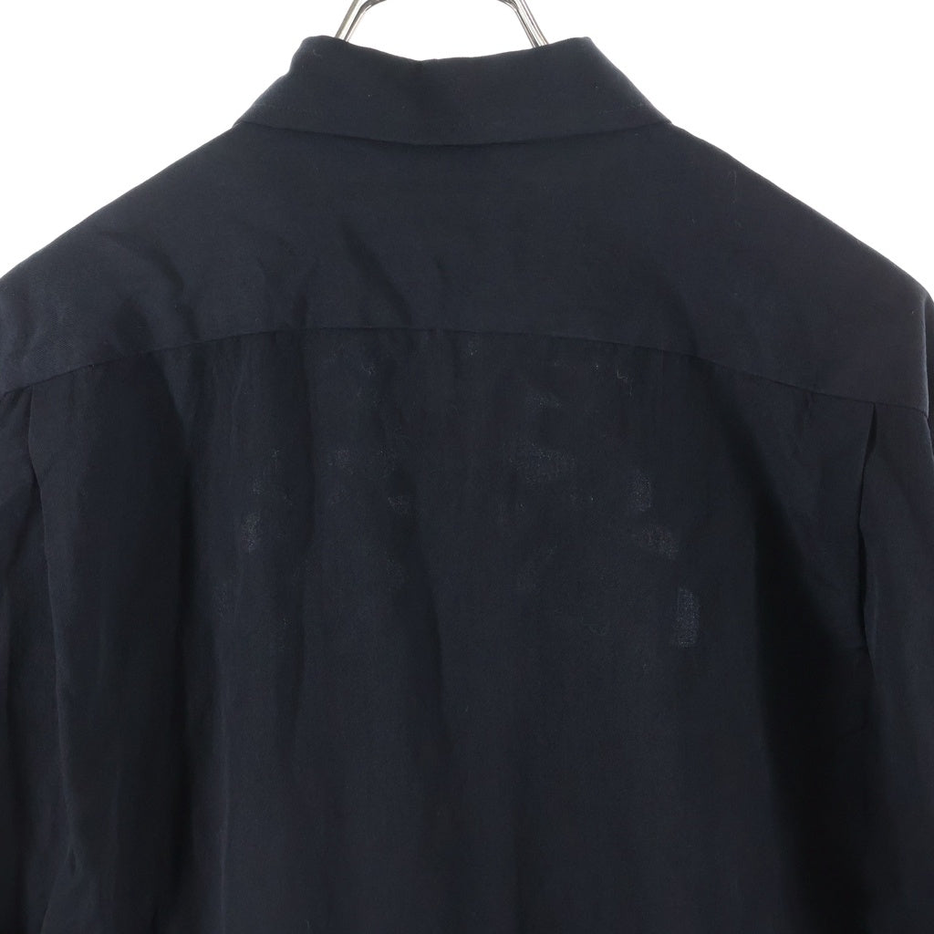 Yohji Yamamoto POUR HOMME(ヨウジヤマモト プールオム) 96SS 花と少年期 wool gabardine shirt ウール長袖シャツ ブラック HF-B19-950