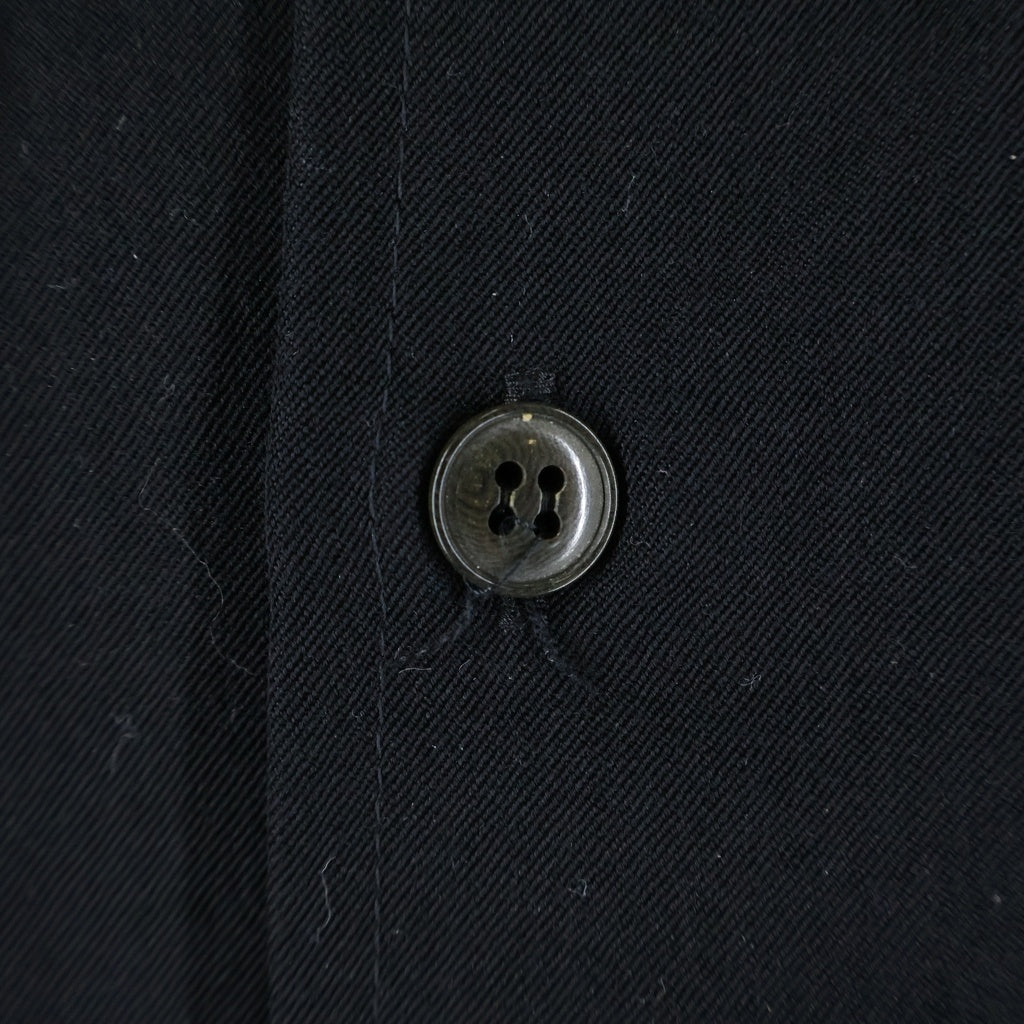 Yohji Yamamoto POUR HOMME(ヨウジヤマモト プールオム) 96SS 花と少年期 wool gabardine shirt ウール長袖シャツ ブラック HF-B19-950