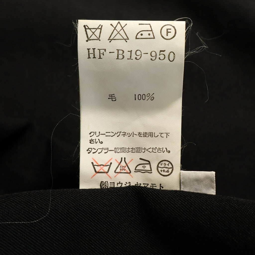 Yohji Yamamoto POUR HOMME(ヨウジヤマモト プールオム) 96SS 花と少年期 wool gabardine shirt ウール長袖シャツ ブラック HF-B19-950